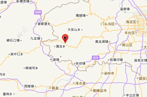 北京房山区发生2.8级地震 震中5公里范围内平均海拔约797米