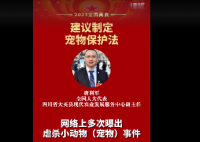 代表建议虐待宠物严重者可入刑 这个值得传播