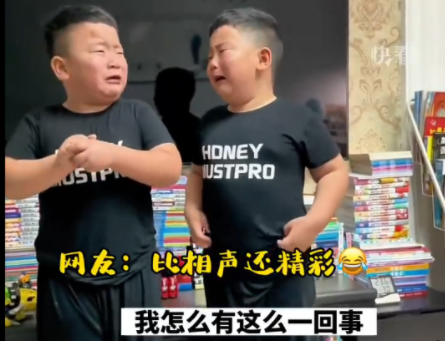 双胞胎萌娃打架道歉成相声现场 不服气又委屈的样子超可爱