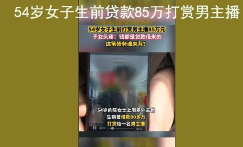 女子生前贷款打赏 给女儿留百万债务 子女为此十分头疼